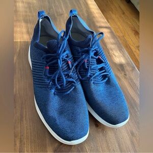 Mens FootJoy Flex XP spikeless golf sneaker shoes in blue 11.5